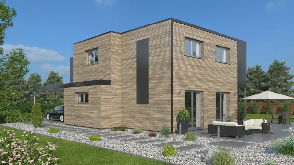3D Visualisierung Einfamilienhaus Bauhaus
