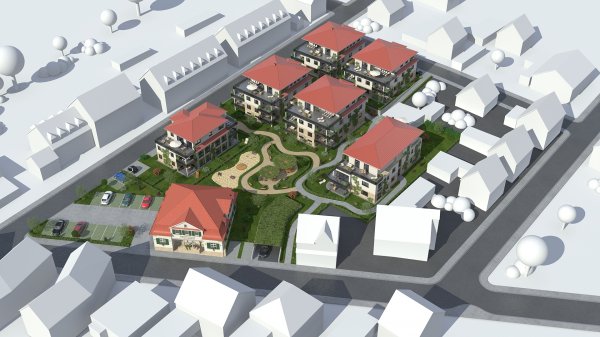 Preis 3D Visualisierung Mehrfamilienhauskomplex Lageplan