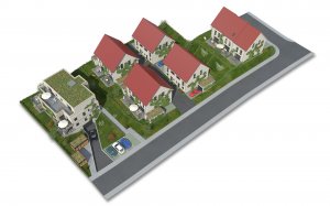 3D Lageplan Mehrfamilienobjekte
