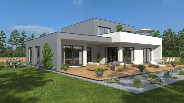 Preis 3D Visualisierung Einfamilienhaus Bauhaus