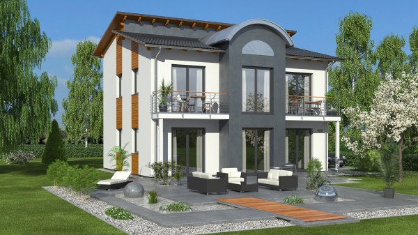 3D Visualisierung Einfamilienhaus Pultdach