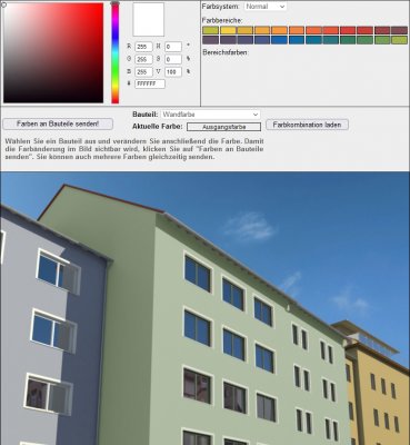 3D Geschäftshaus in Häuserfront