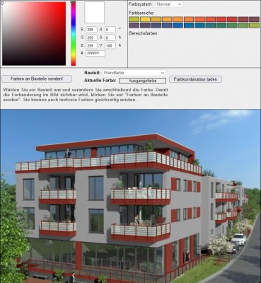 Langgezogenes 3D Gebäude