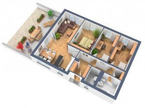 3D Grundriss Terrasse