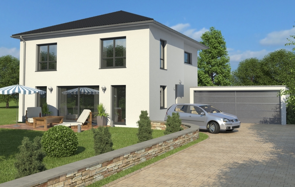 3D Einfamilienhaus mit Garage